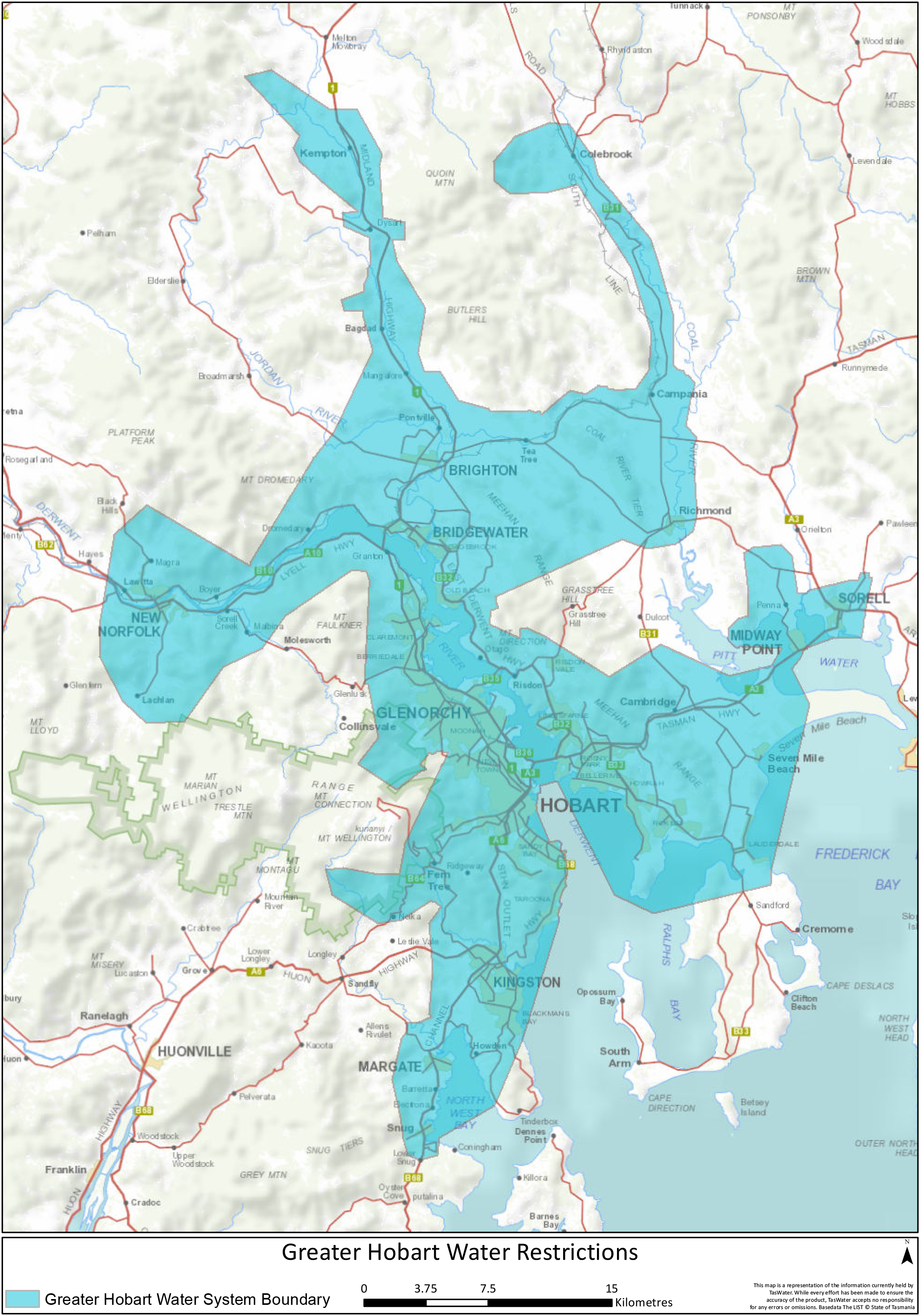 Great Hobart map